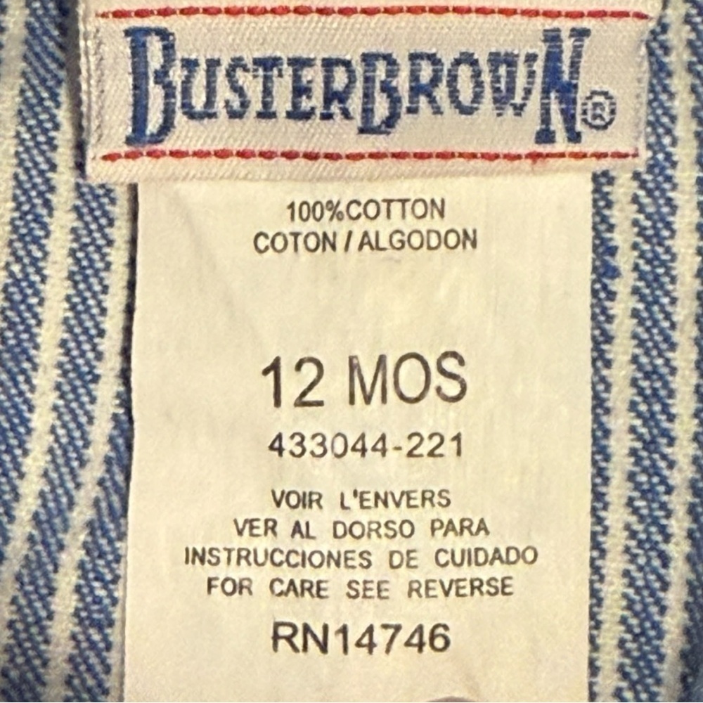 Vintage Buster Brown Baseball Shortalls – 12 Months - Picture 8 of 9